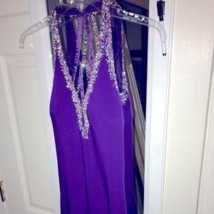 Bedazzled purple prom dress